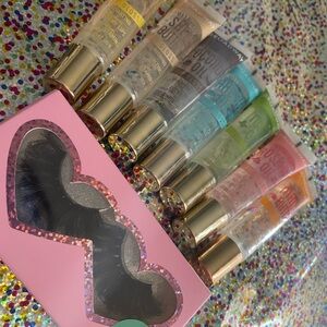 Assorted Lip Gloss Set with Eyelashes